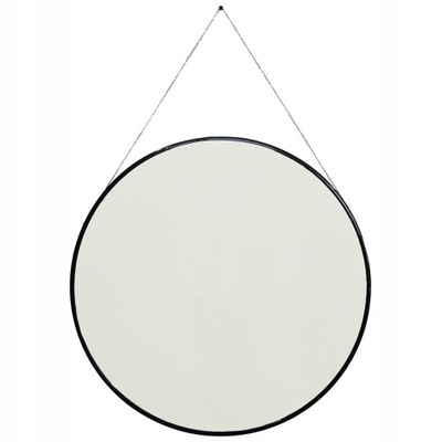Čierne okrúhle zrkadlo / kruh na retiazke, opasok 50